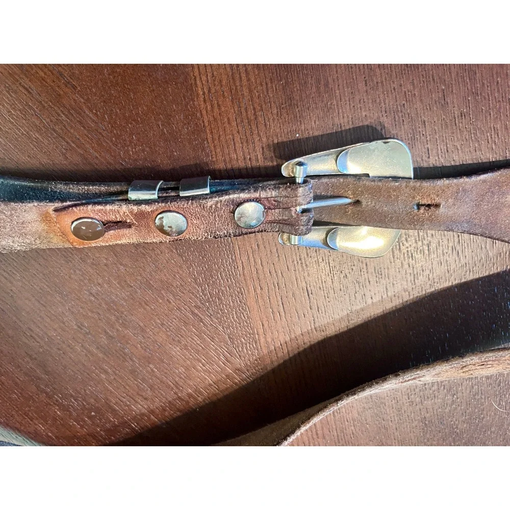 Vintage Tooled Leather Cowboy Belt JACK Personalized Floral Buckle Set 47